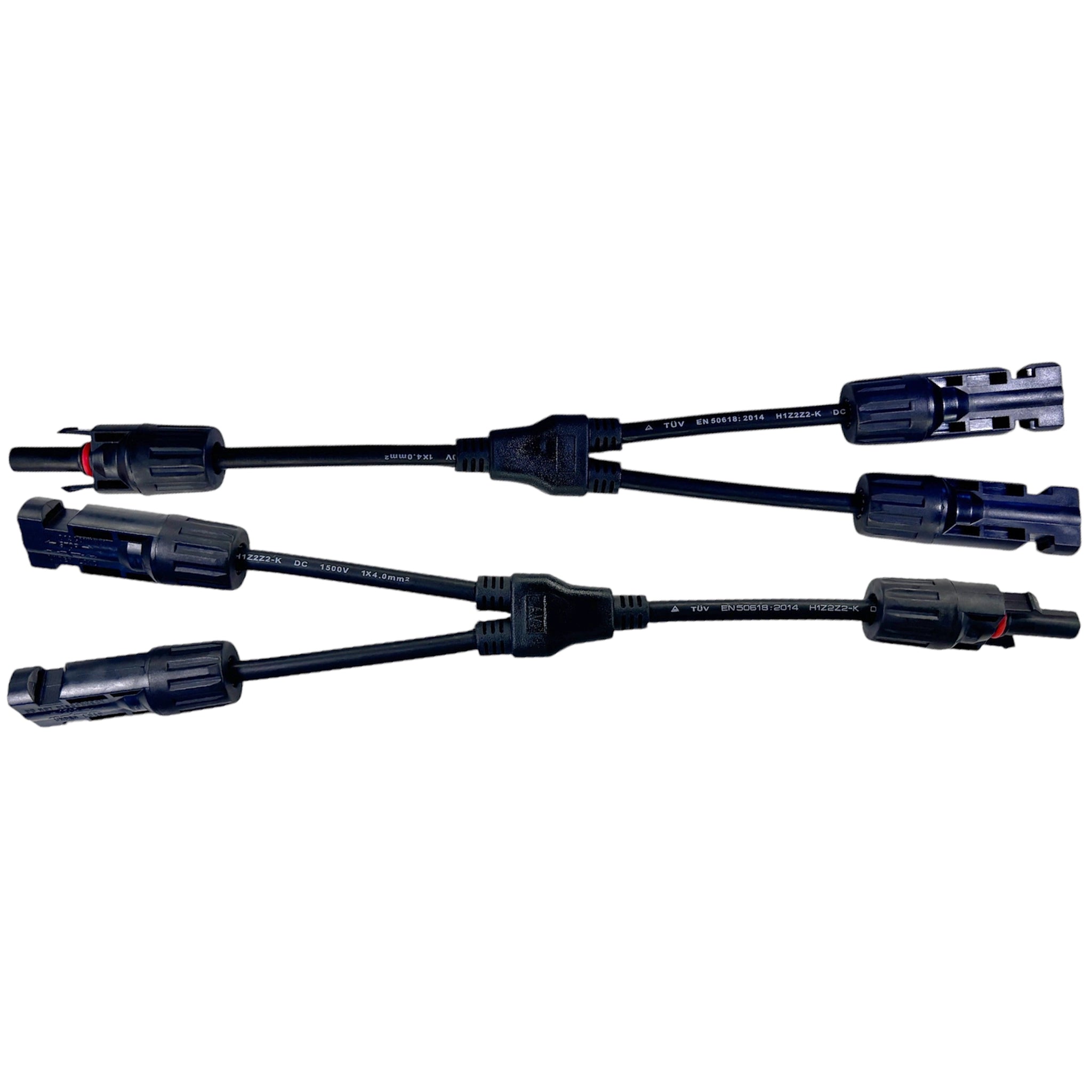 MC4-Y 1500V 4.0 mm² 30A Solar Branch Cable Pair, 30cm - Parallel Connection for PV Panels