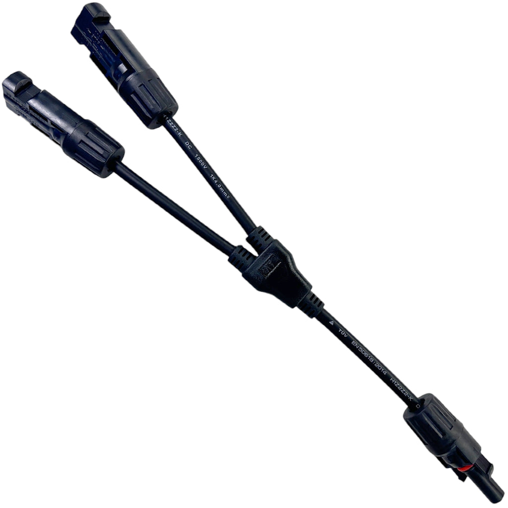 MC4-Y 1500V 4.0 mm² 30A Solar Branch Cable Pair, 30cm - Parallel Connection for PV Panels