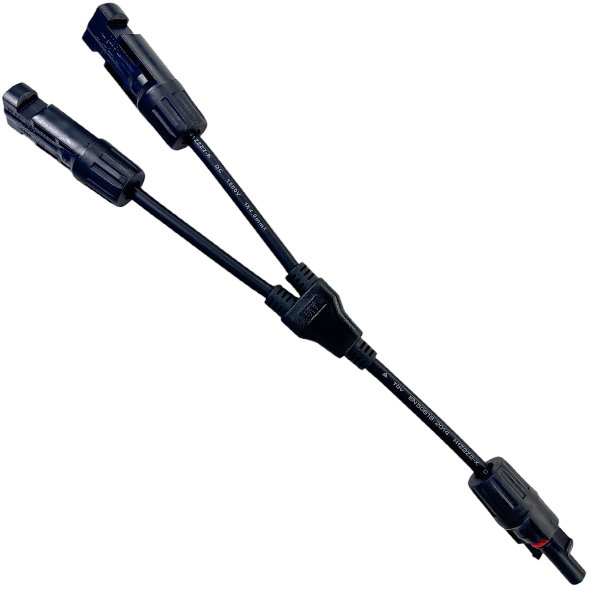 MC4-Y 1500V 4.0 mm² 30A Solar Branch Cable Pair, 30cm - Parallel Connection for PV Panels