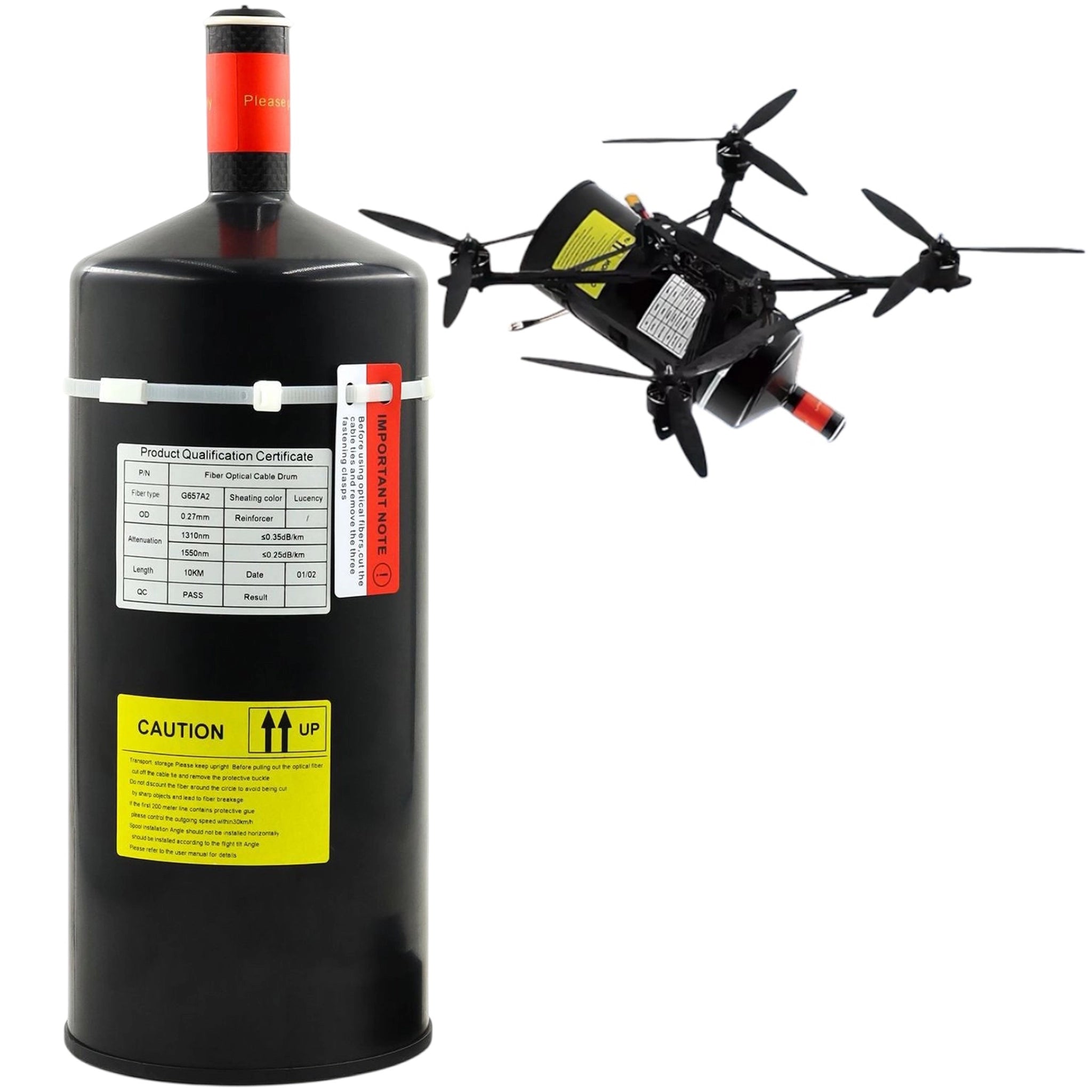 10km Fiber Optic FPV Drone Tether Reel - Lightweight, Jam-Proof Design