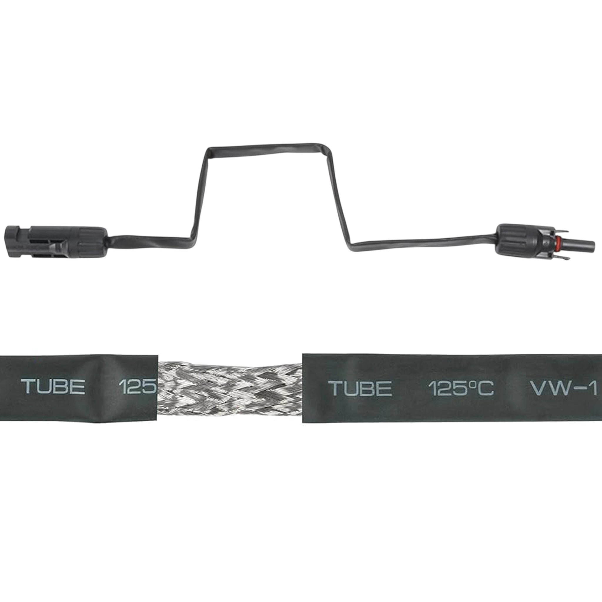 35cm Super Flat Cable MC4 Solar Extension Cable - Ultra‑Thin Under Door/Window Pass‑Through Design