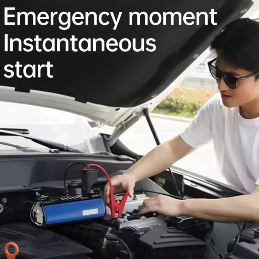 Ozio 4-in-1 12V Jump Starter 1500A + 150PSI Air Compressor, 8400mAh Power Bank & LED SOS Light