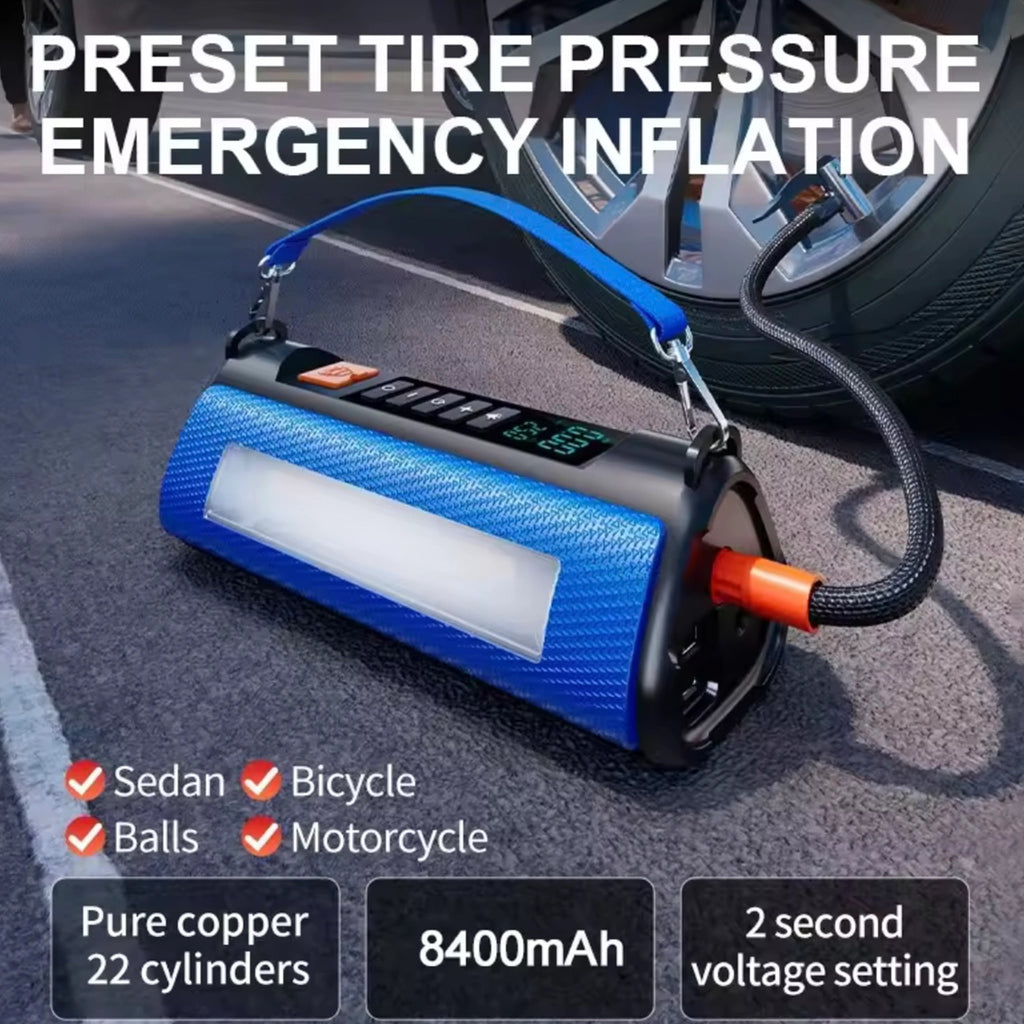 Ozio 4-in-1 12V Jump Starter 1500A + 150PSI Air Compressor, 8400mAh Power Bank & LED SOS Light