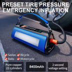 Ozio 4-in-1 12V Jump Starter 1500A + 150PSI Air Compressor, 8400mAh Power Bank & LED SOS Light