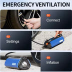 Ozio 4-in-1 12V Jump Starter 1500A + 150PSI Air Compressor, 8400mAh Power Bank & LED SOS Light
