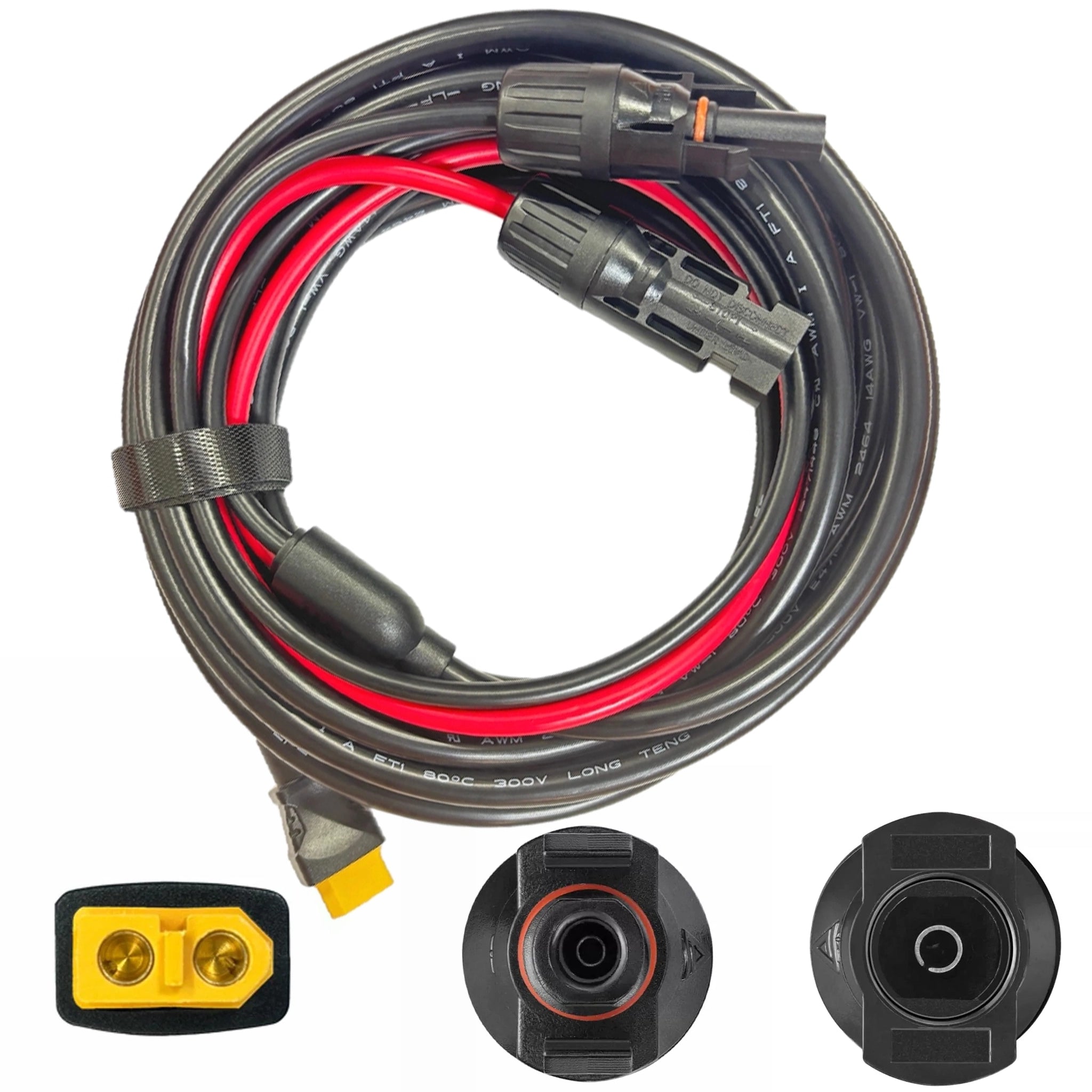 MC4 to XT60 Solar Charging Cable 2m 14AWG 300V IP67 (EcoFlow Compatible)